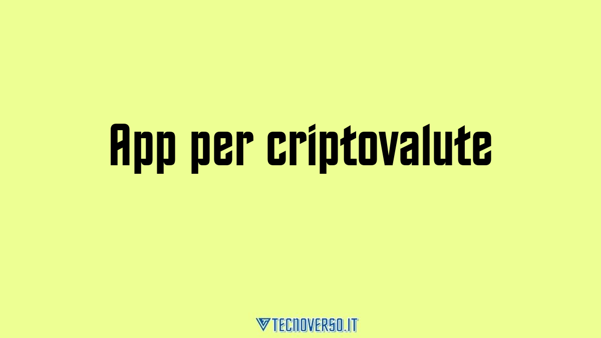 App per criptovalute