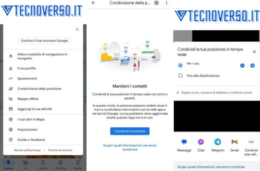 Come inviare la posizione con Google Maps.