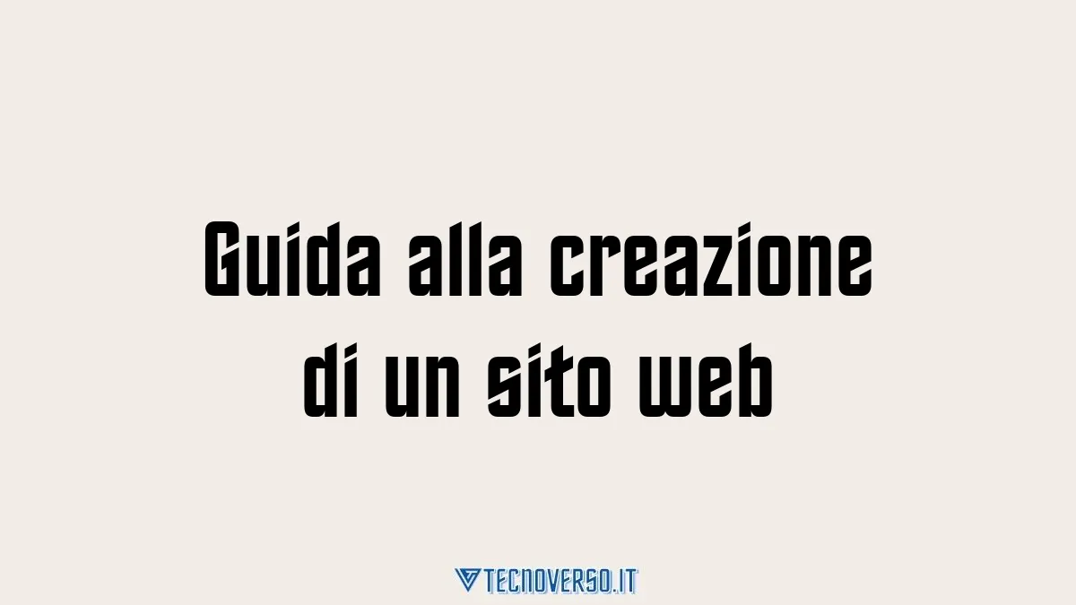 Guida alla creazione di un sito web