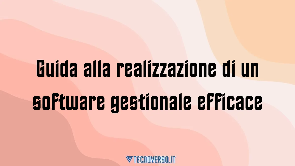 Guida alla realizzazione di un software gestionale efficace