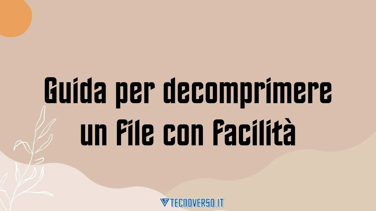 Guida per decomprimere un file con facilita