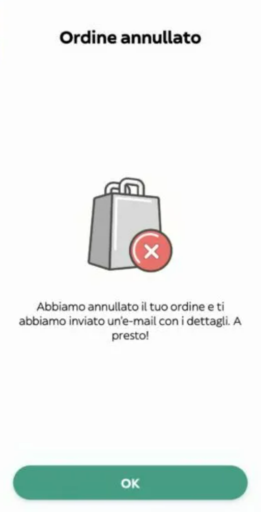 Annullare un ordine Glovo