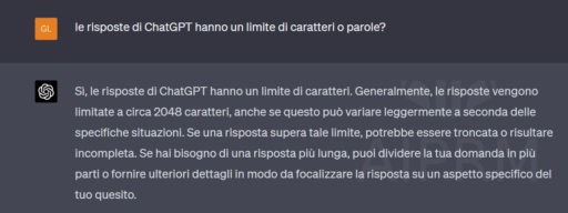 Le risposte ChatGPT hanno un limite